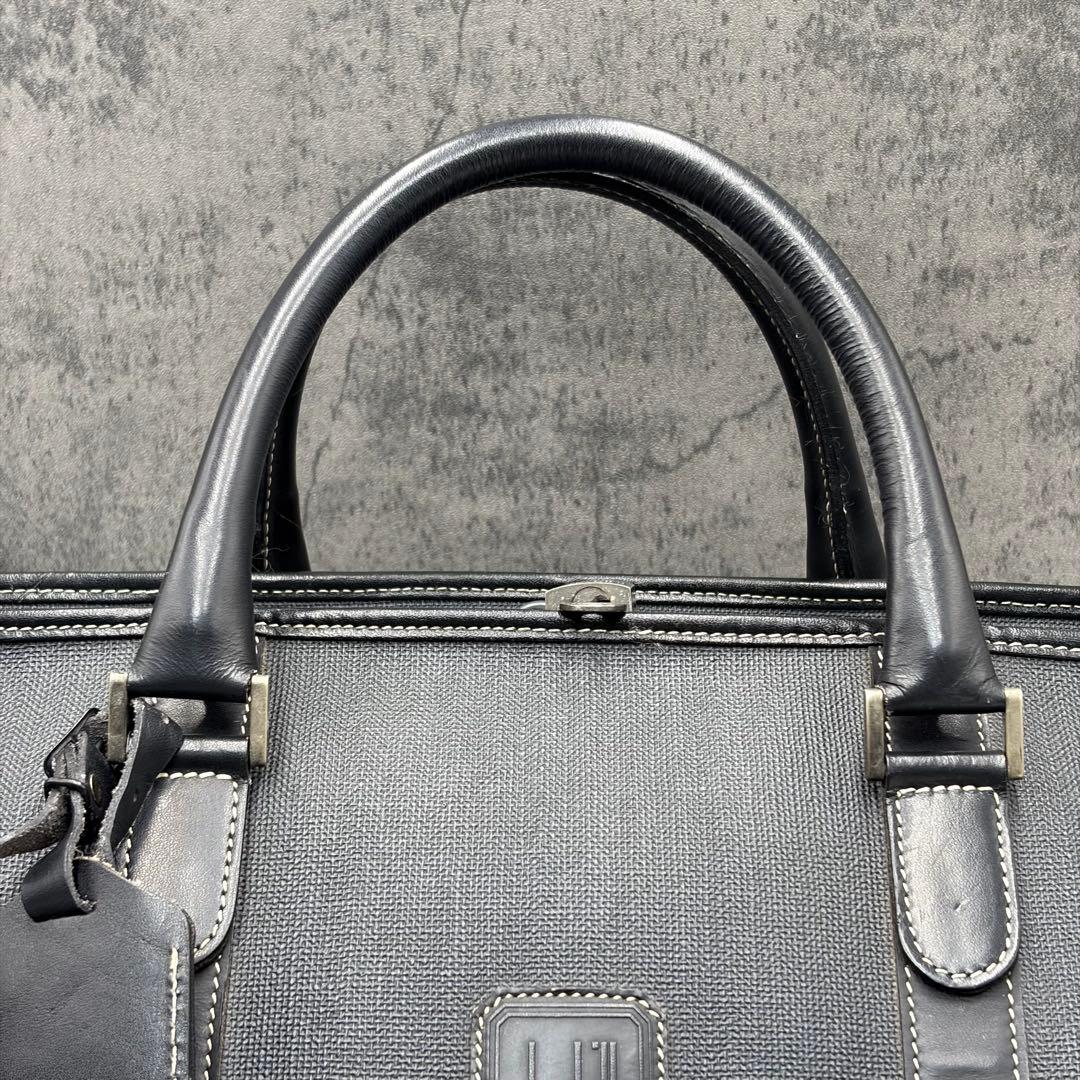 美品 ダンヒル ボストンバッグ PVC レザー 南京錠 旅行鞄 ハンド メンズ