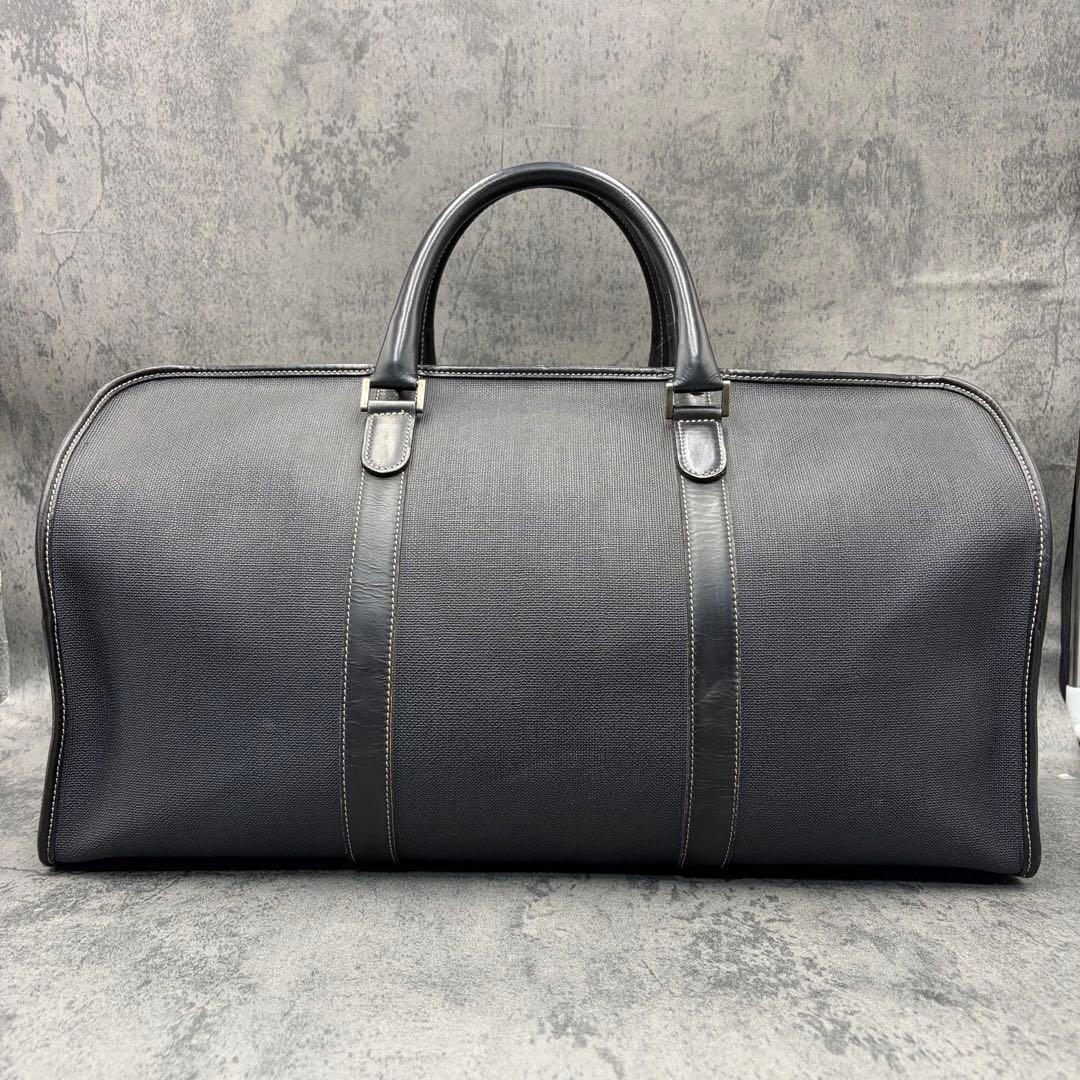 美品 ダンヒル ボストンバッグ PVC レザー 南京錠 旅行鞄 ハンド メンズ