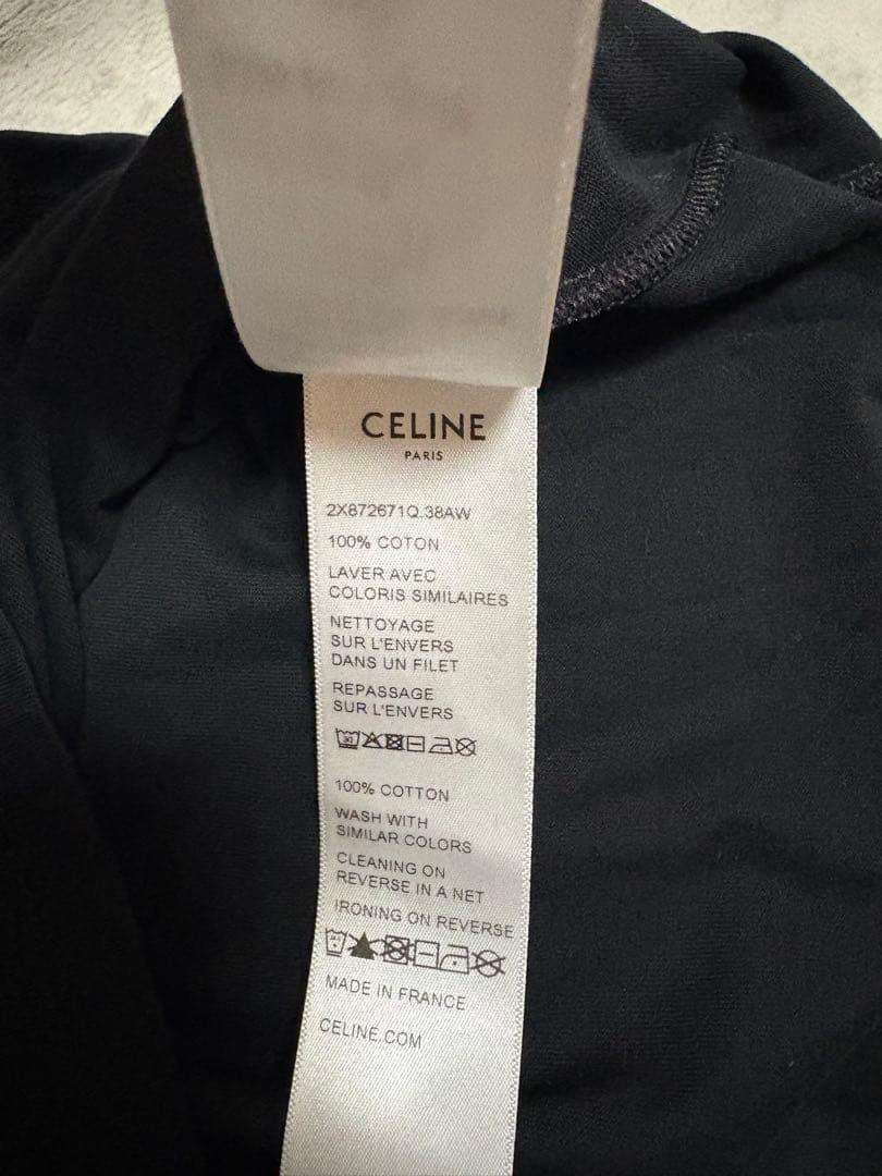 CELINE トリオンフPARIS Tシャツ 黒 コットンジャージー 正規品