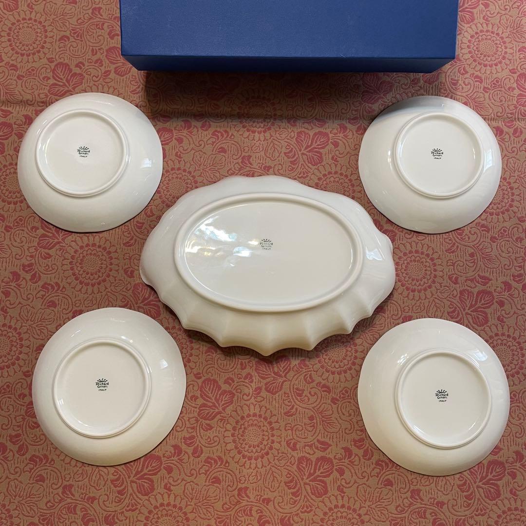 未使用　リチャードジノリ　ボンジョルノチェリー　シェルディッシュ　ラウンド全5点