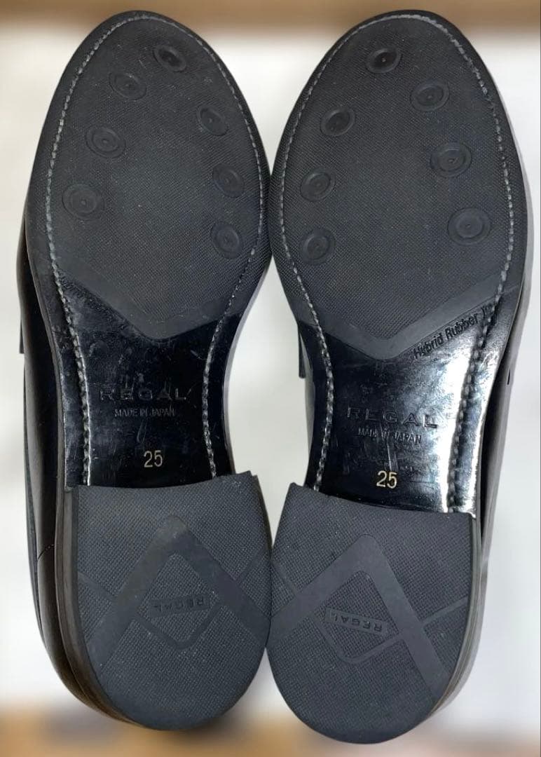 ブラック レザー ローファー REGAL 12GL 栃木レザー 25cm