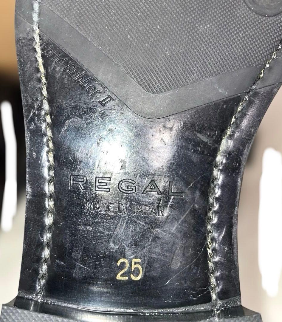 ブラック レザー ローファー REGAL 12GL 栃木レザー 25cm