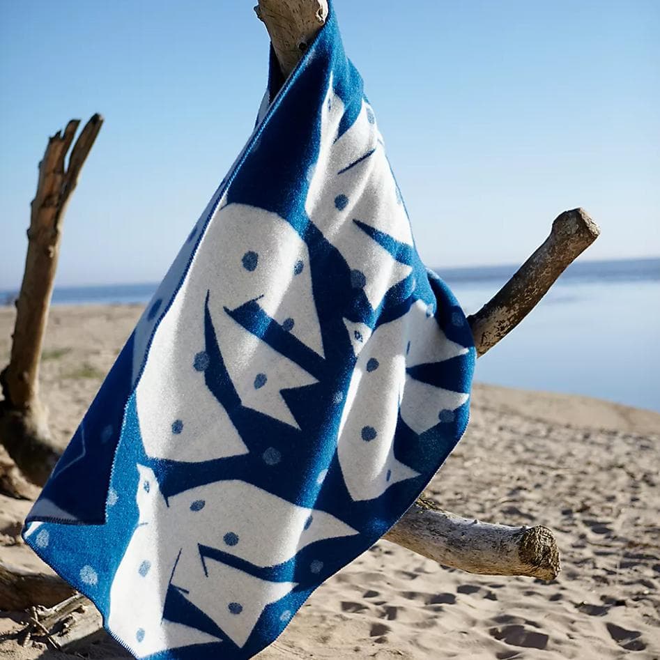 【新品未使用】クリッパン　ミナペルホネン ブランケット TRIP ブルー　毛布