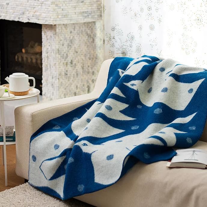 【新品未使用】クリッパン　ミナペルホネン ブランケット TRIP ブルー　毛布