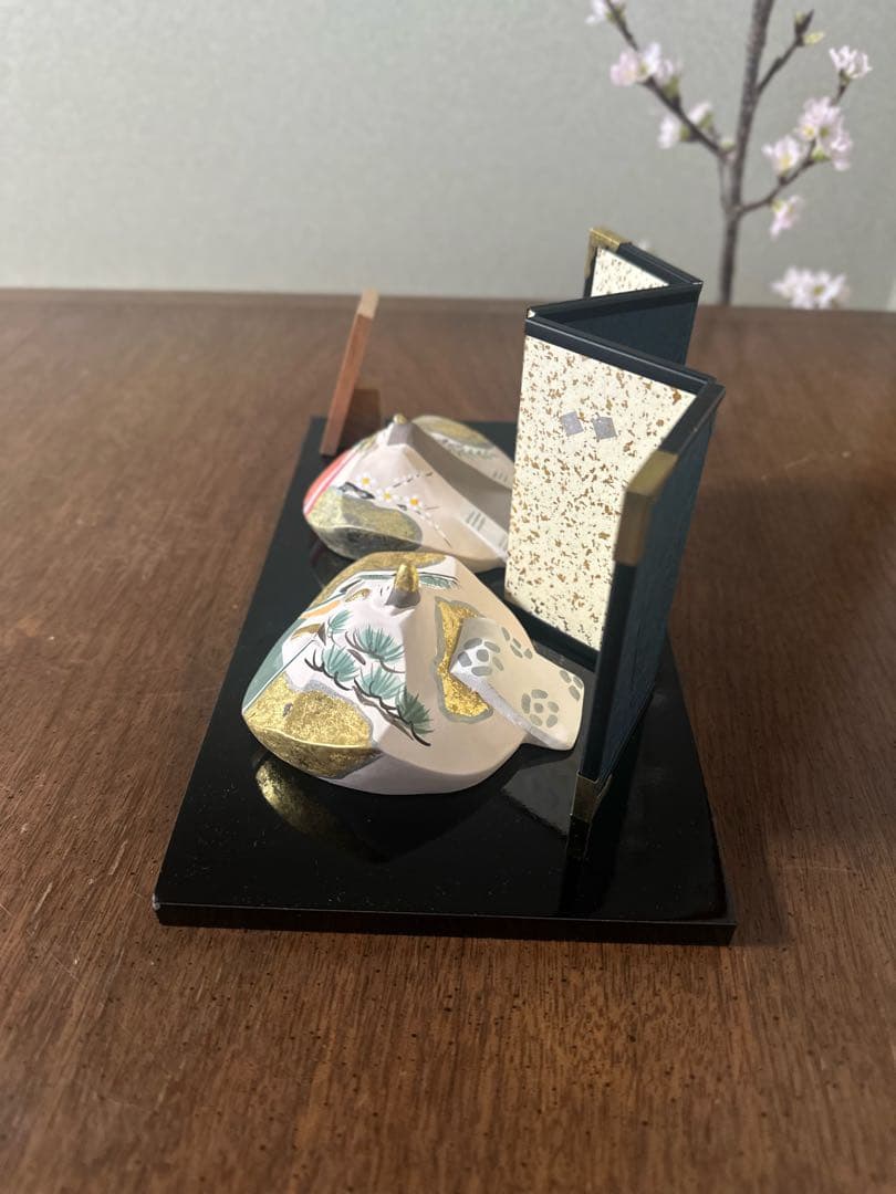 新品共箱・飾り台付き◇京陶人形「京雅び」小田益三　陶器　雛人形　雛祭り　金彩