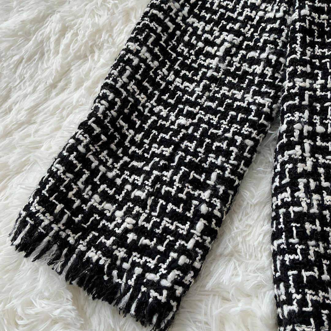 大きいサイズ☆ICB アイシービー☆ライトツイードノーカラージャケット ウール混