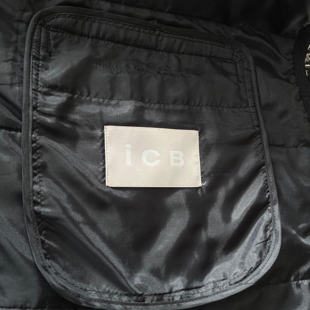 大きいサイズ☆ICB アイシービー☆ライトツイードノーカラージャケット ウール混