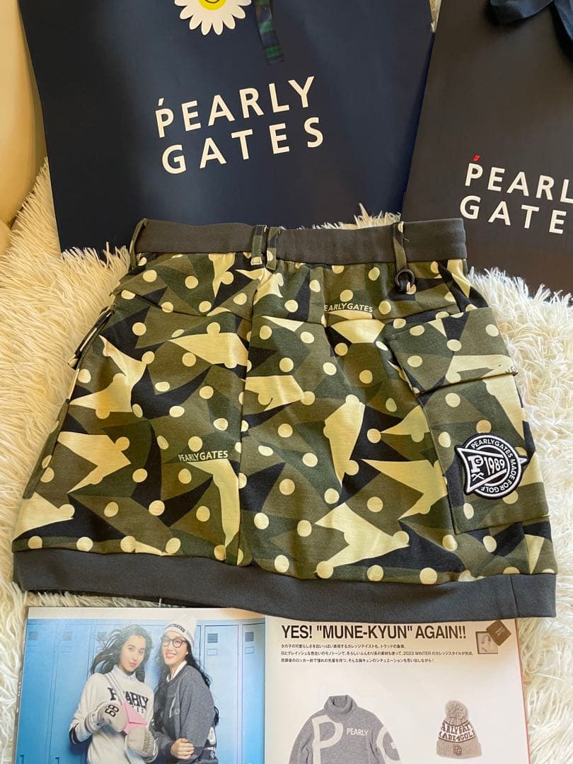 PEARLY GATES ラグウォーム カモ柄ドットスカートサイズ1