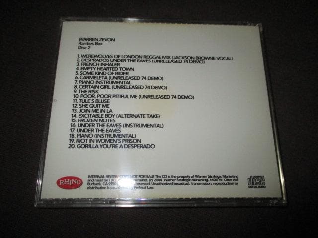 洋楽 warren zevon jackson browne rarities!!