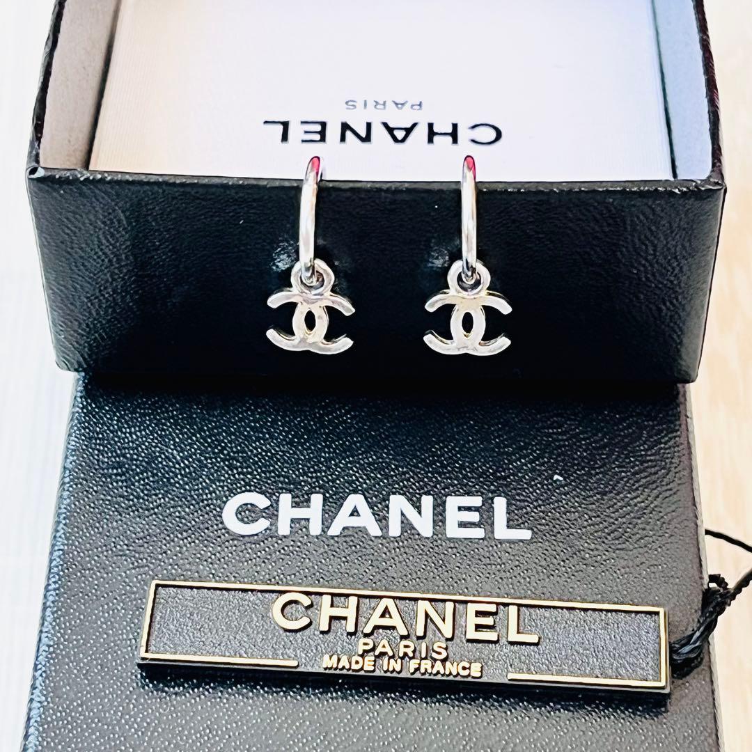 【希少】 ヴィンテージ CHANEL シルバー フープピアス ココマーク 97P