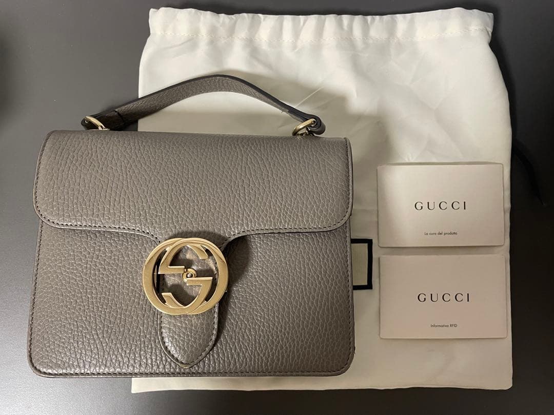 ル*フ様 【最終値下価格】【美品✨】GUCCI グレー ショルダーバッグ