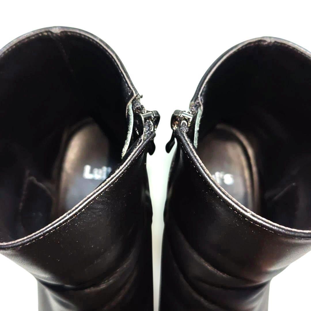 Lui's サイドジップ ヒールブーツ 41 ブラック