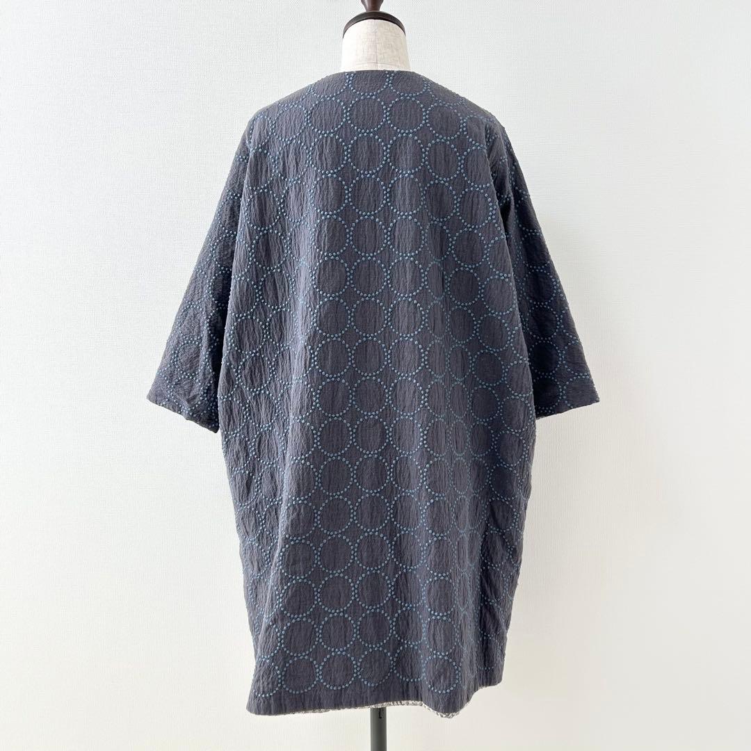 ミナペルホネン　tambourine タンバリン　リバーシブルコート　刺繍