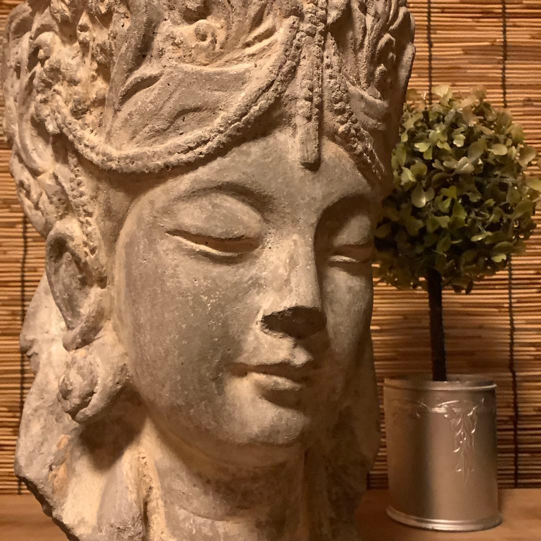 古玩・ギリシャ「アルカディア地方発掘・女神頭部」ペロポネソス半島・発掘出土・残欠