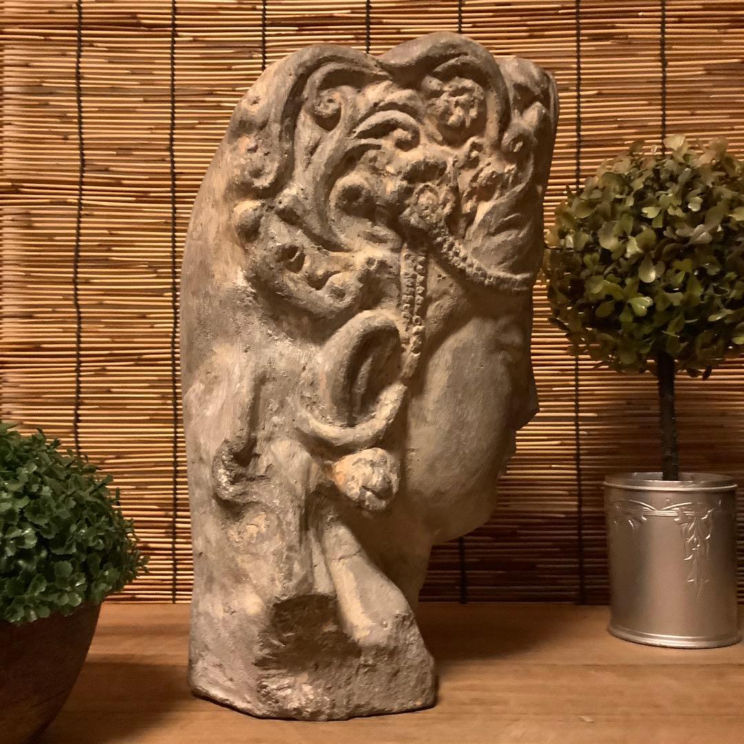 古玩・ギリシャ「アルカディア地方発掘・女神頭部」ペロポネソス半島・発掘出土・残欠