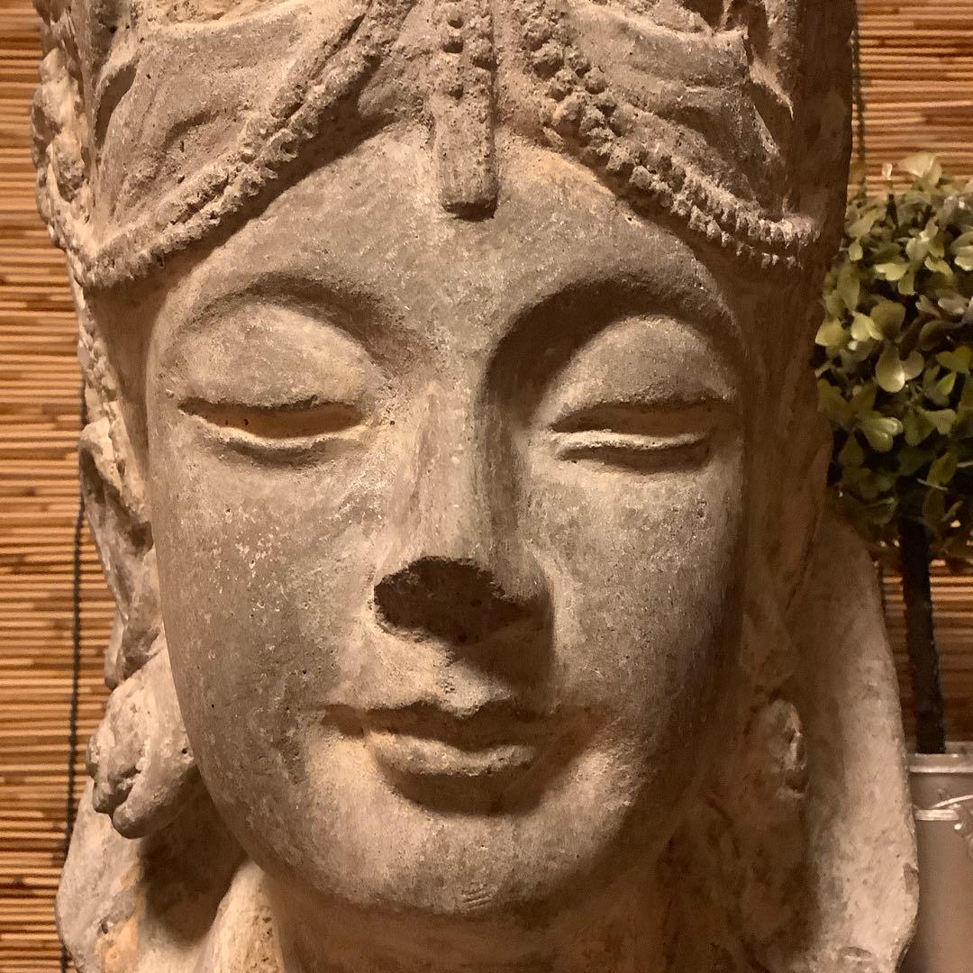 古玩・ギリシャ「アルカディア地方発掘・女神頭部」ペロポネソス半島・発掘出土・残欠