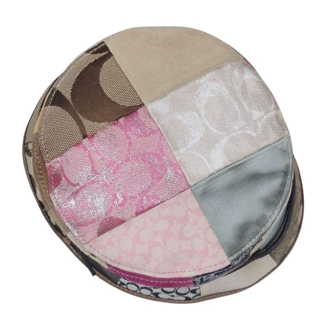 【極美品】COACH パッチワーク バケットハット シグネチャー　マルチカラー