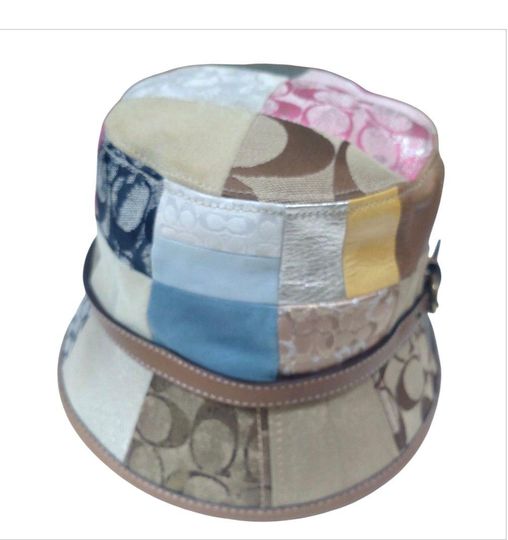 【極美品】COACH パッチワーク バケットハット シグネチャー　マルチカラー