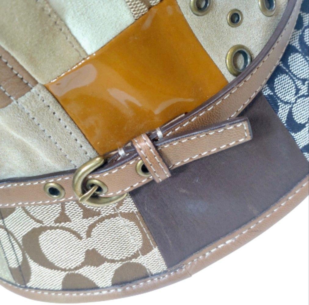 【極美品】COACH パッチワーク バケットハット シグネチャー　マルチカラー