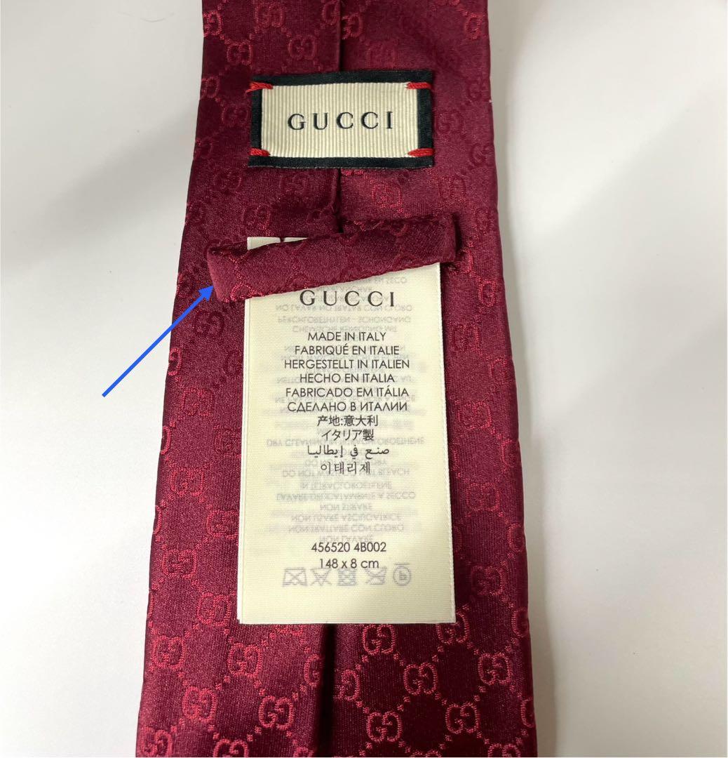 美品 グッチ ハイブランド ネクタイ 総柄 GG ボルドー レッド