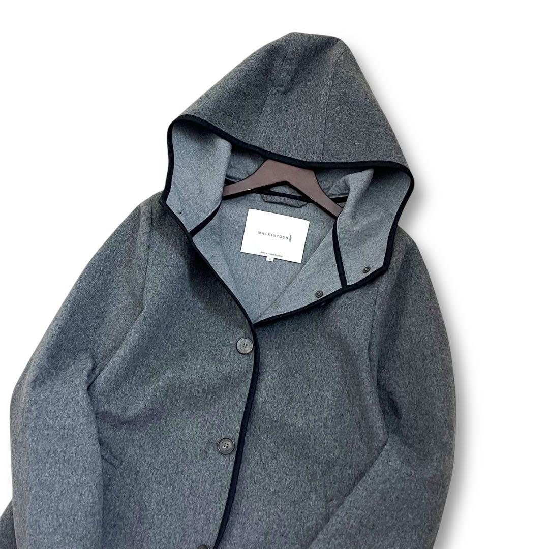 美品　現行　白タグ　マッキントッシュ　ダブルフェイス　ウール　フードロングコート