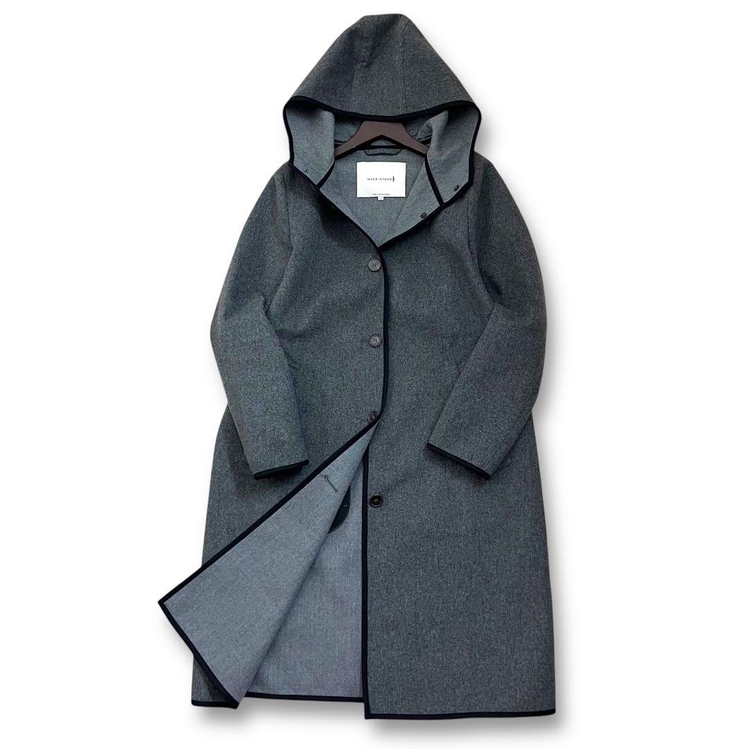 美品　現行　白タグ　マッキントッシュ　ダブルフェイス　ウール　フードロングコート