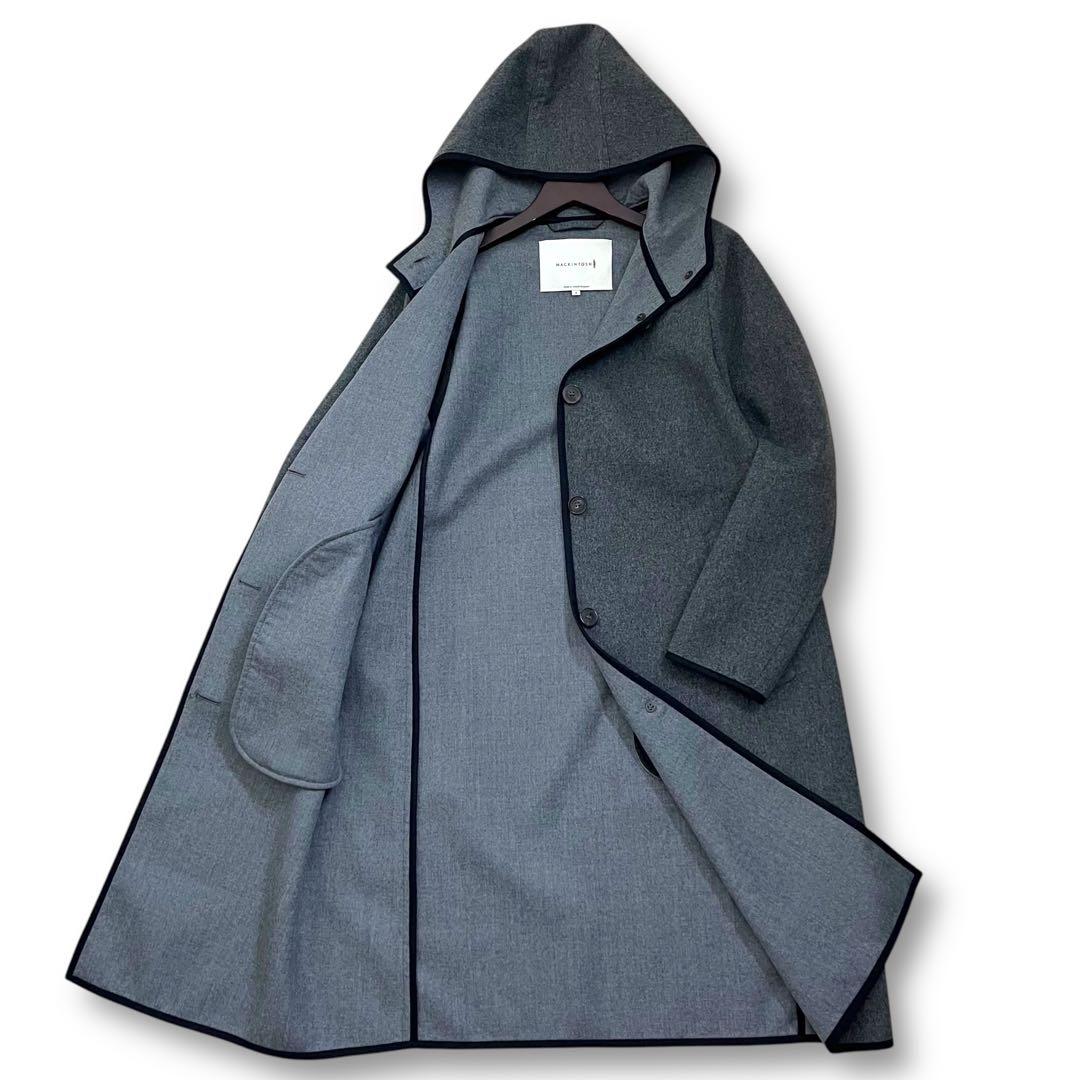 美品　現行　白タグ　マッキントッシュ　ダブルフェイス　ウール　フードロングコート