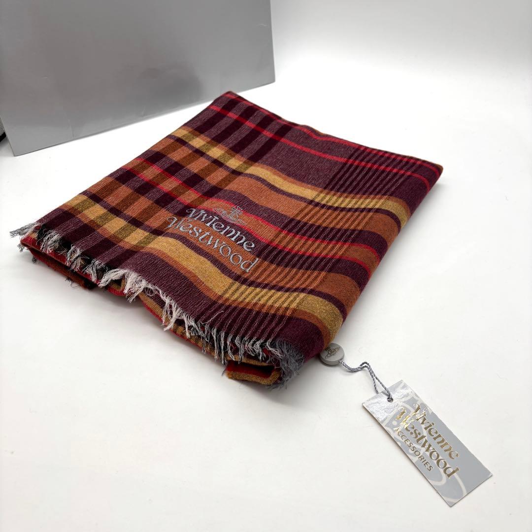 タグ付未使用品 VivienneWestwood サクサク薄手レディースマフラー