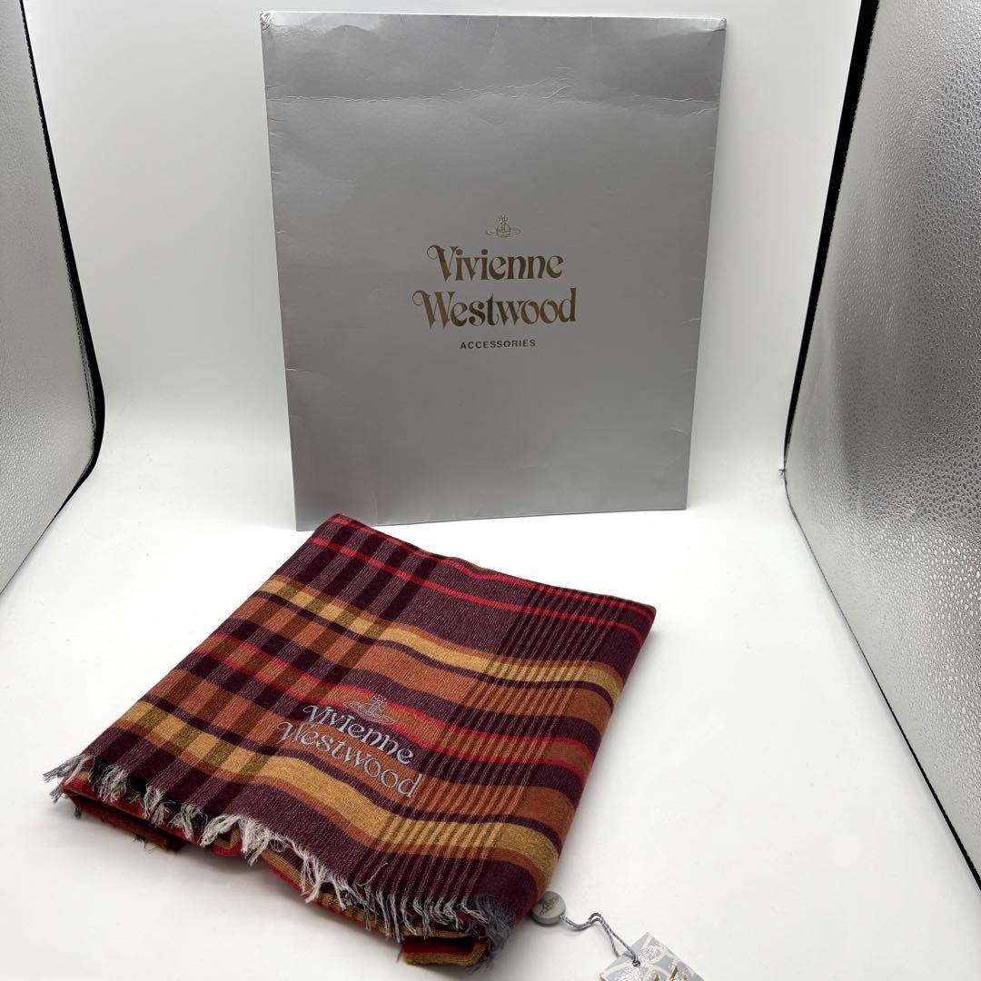 タグ付未使用品 VivienneWestwood サクサク薄手レディースマフラー