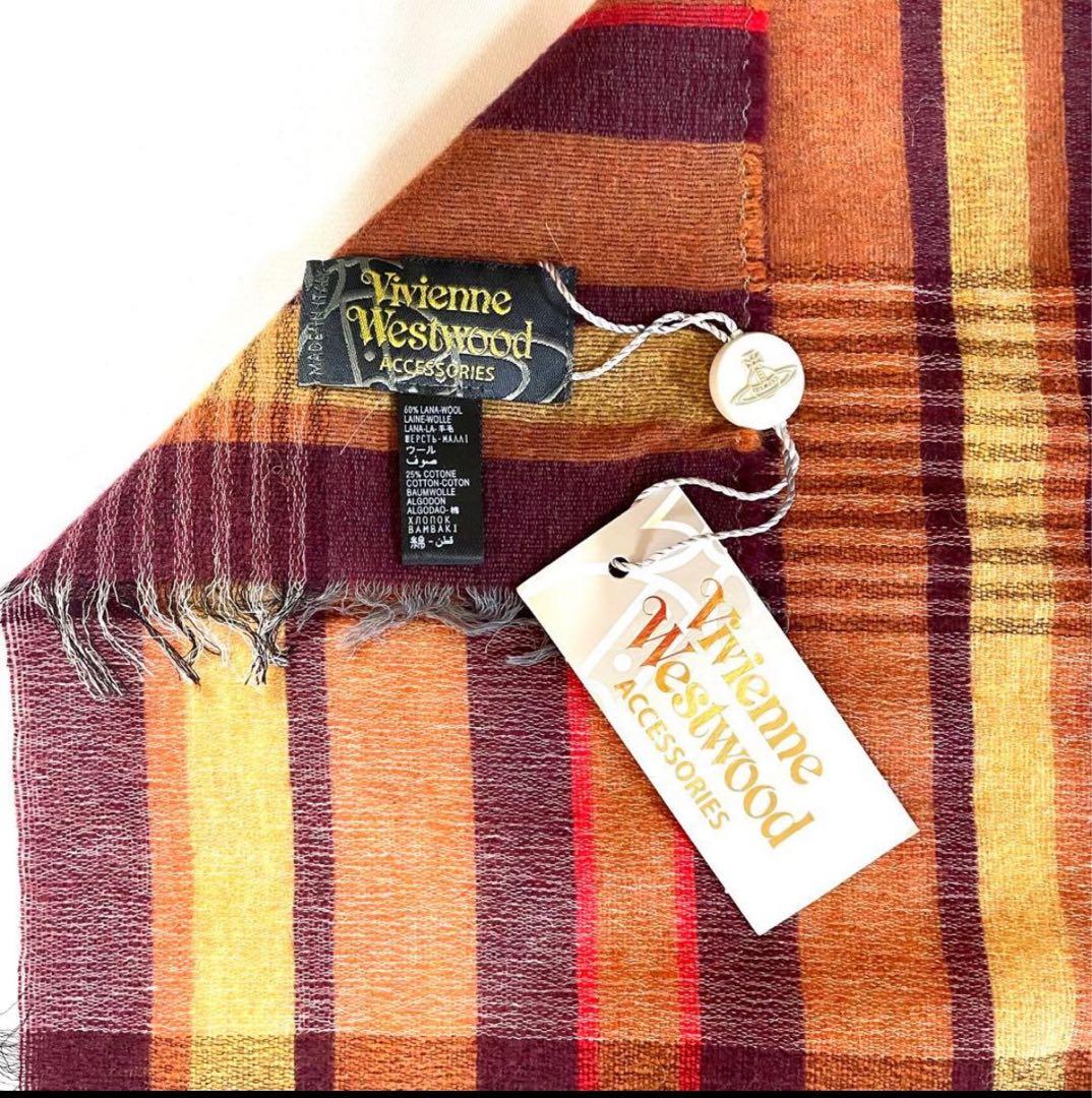 タグ付未使用品 VivienneWestwood サクサク薄手レディースマフラー