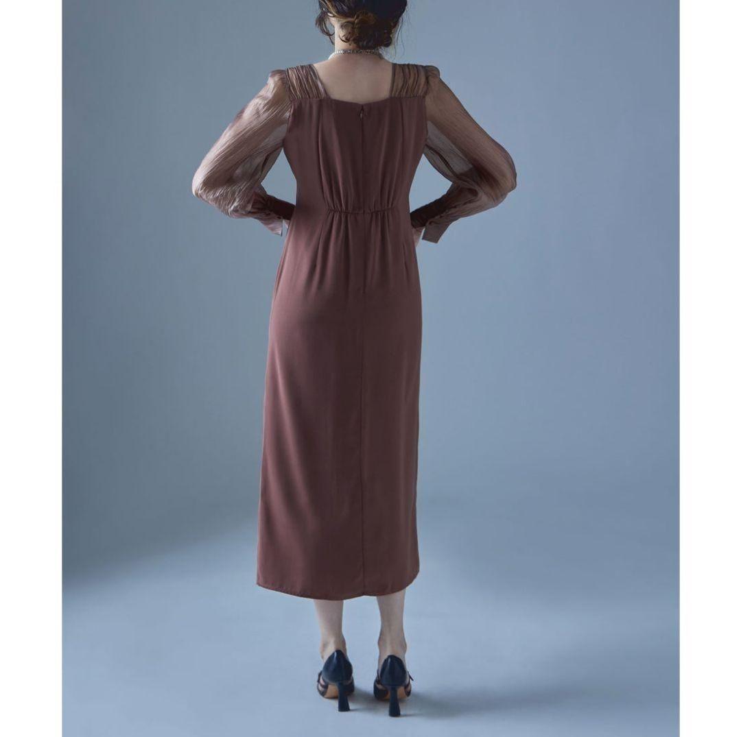 【極美品】エトル ドレープデザインIラインドレス