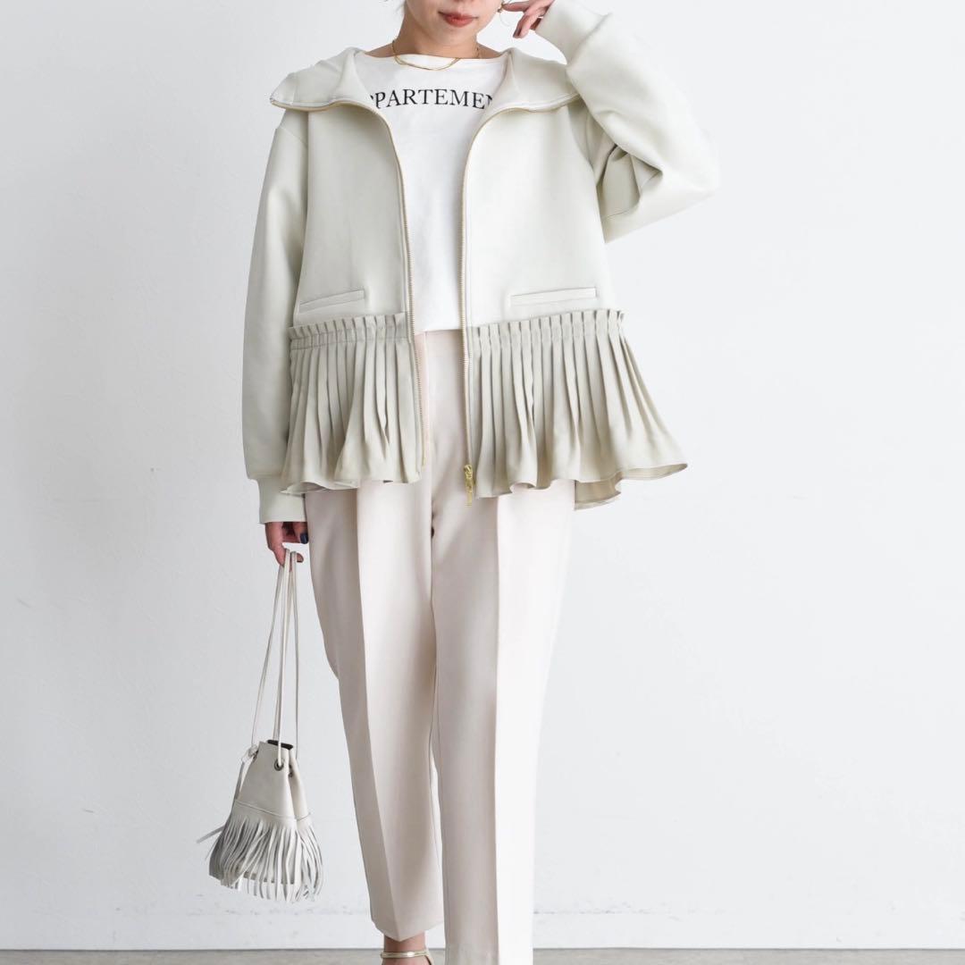 ⭐️完売品⭐️Eimee Lawプリーツヘム ダブルジップダンボールパーカー/グレー