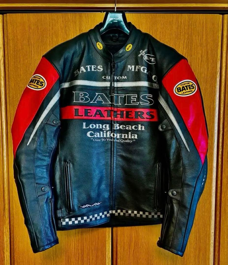 BATES レザージャケット 本革 ライディングジャケット ライダース XXL