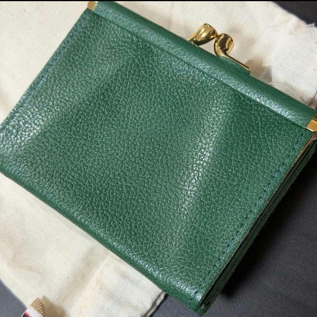 {新品未使用} イルビゾンテ 二つ折り がま口 財布 グリーン