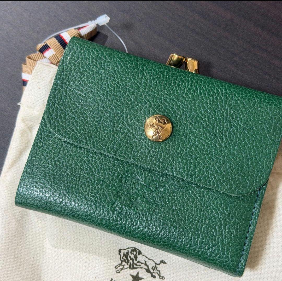 {新品未使用} イルビゾンテ 二つ折り がま口 財布 グリーン