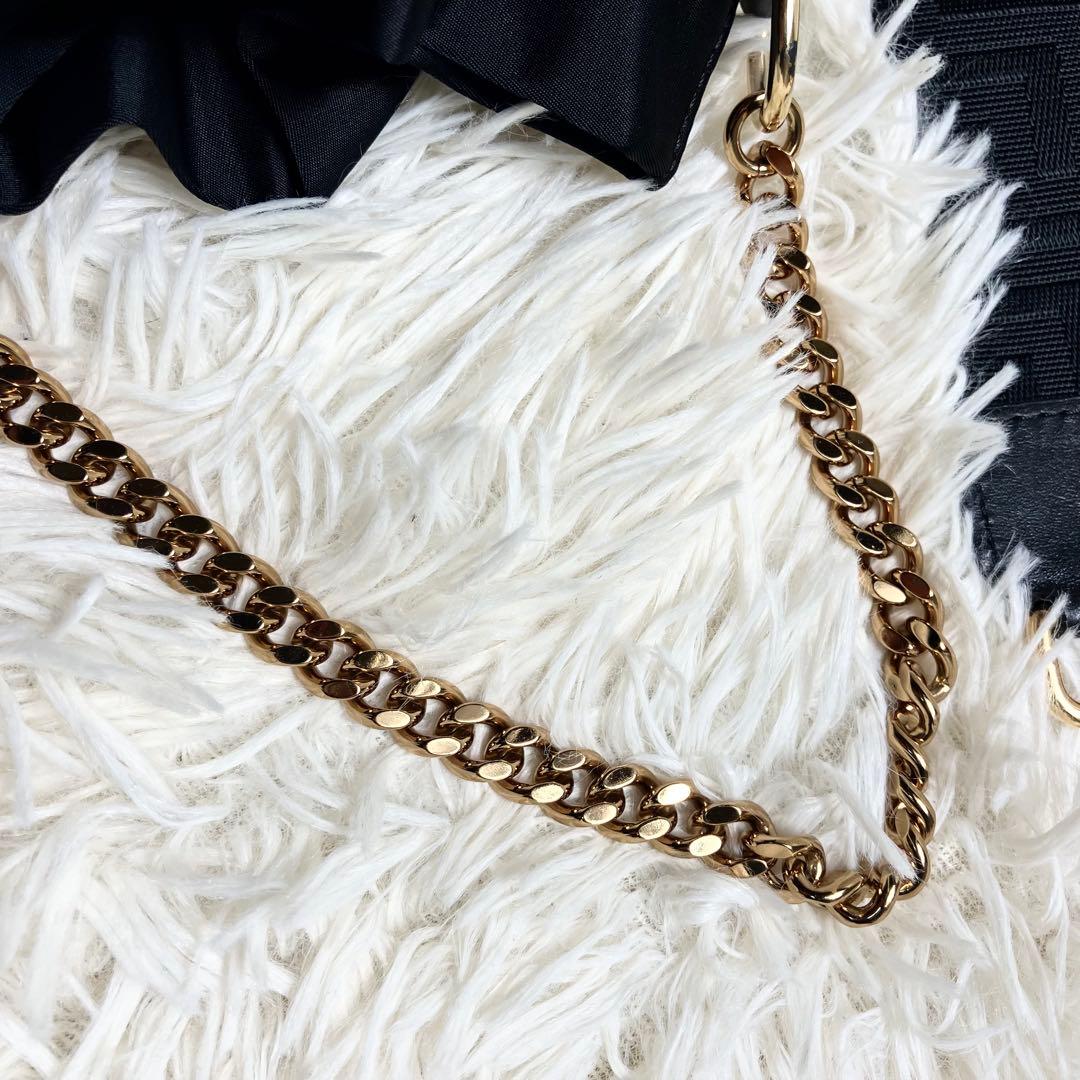 【極美品】 VERSACE ＊巾着 2wayゴールドチェーン メデューサ