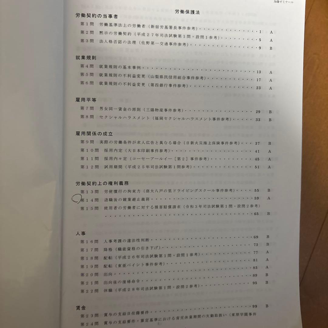 労働法重要問題100選講座 加藤ゼミナール