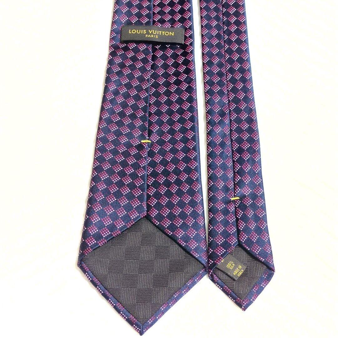 極美品　LOUIS VUITTON　ネクタイ　クラヴァット　ダミエ　あんしん鑑定