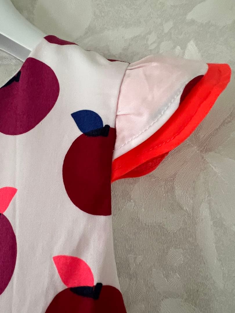 JACADI♡ りんご柄　肩フリル　ワンピース