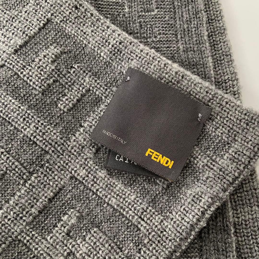 さち ☆I-4697 FENDI フェンディ グレー系 ウール マフラー