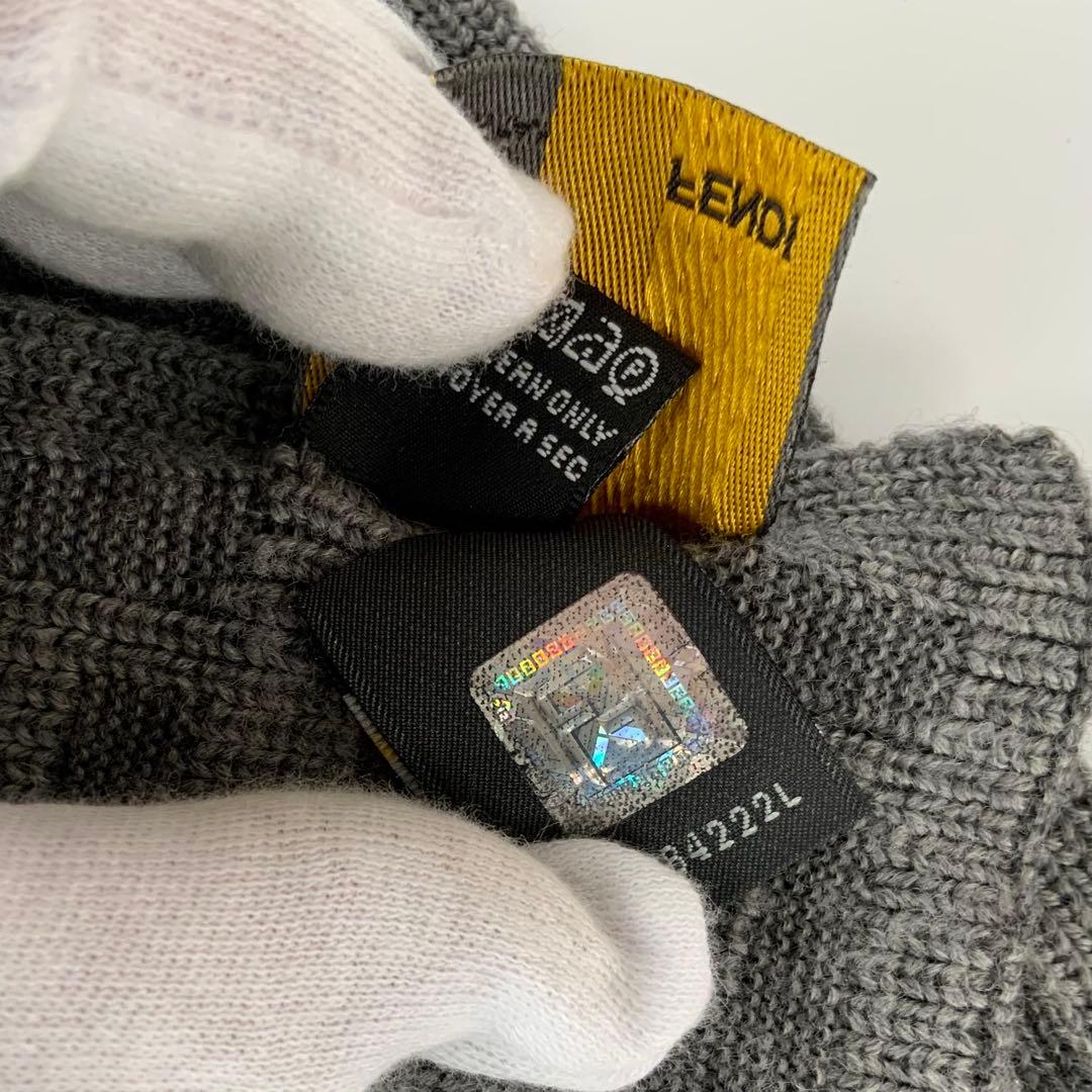 さち ☆I-4697 FENDI フェンディ グレー系 ウール マフラー