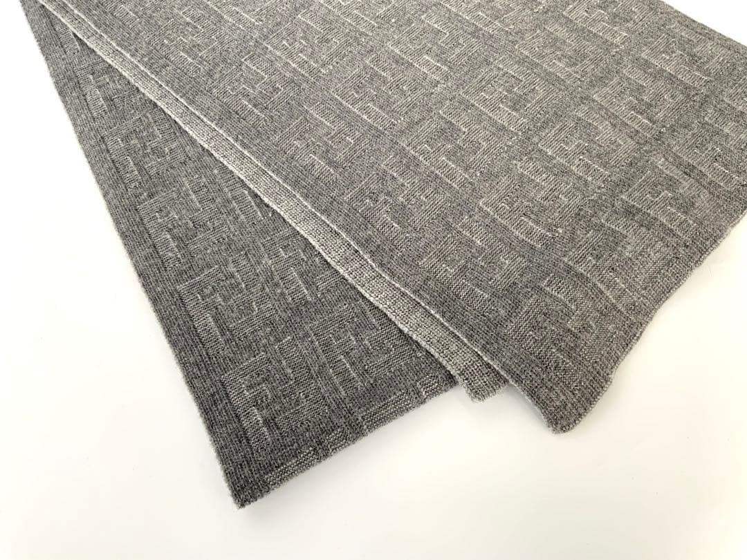 さち ☆I-4697 FENDI フェンディ グレー系 ウール マフラー
