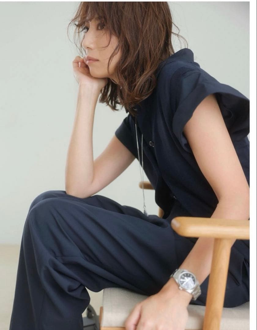 新品未使用　FORME オールインワン　シャツジャンプスーツ東原亜希　ネイビー