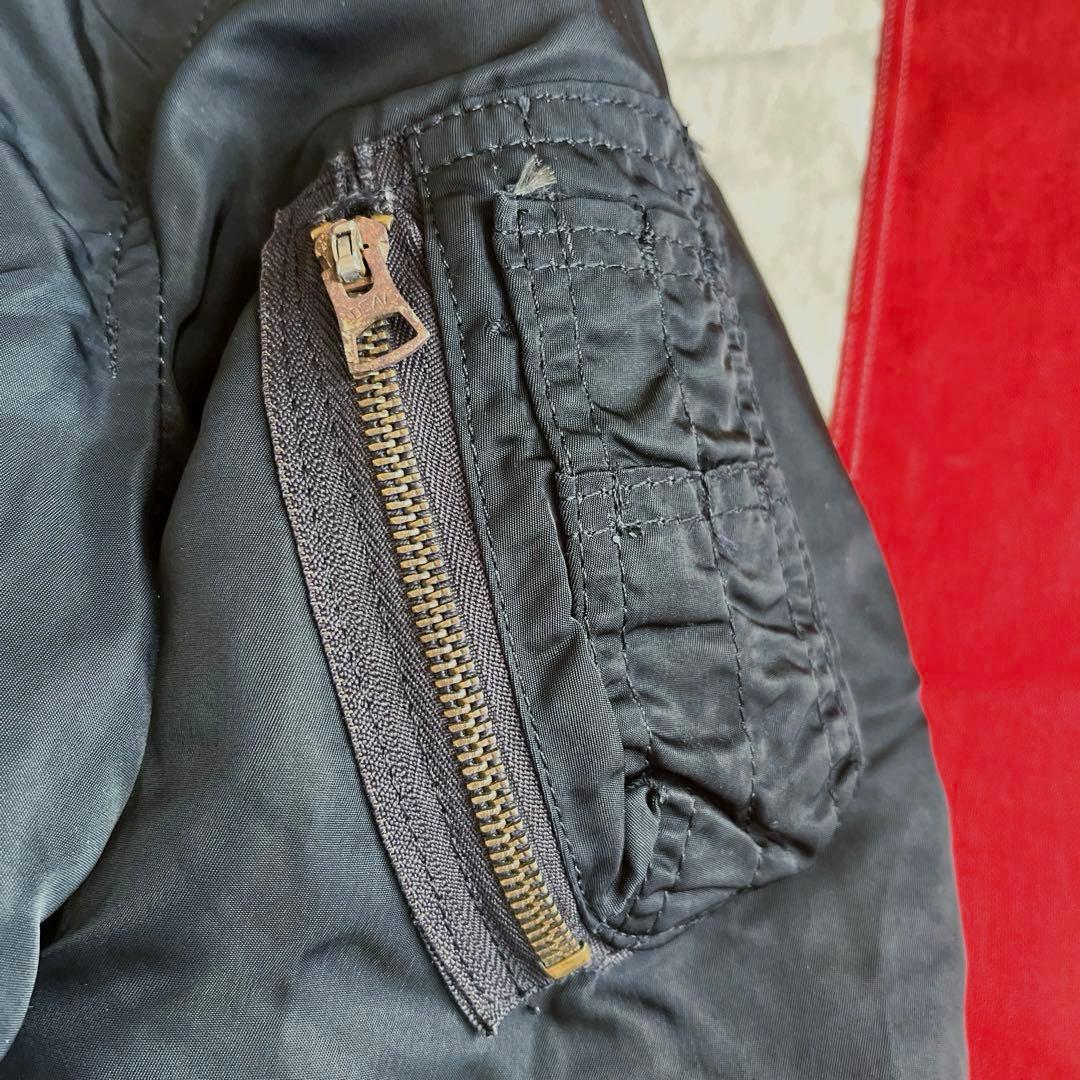 80s ビンテージ ALPHA アルファ MA-1 ブラック L アメリカ製