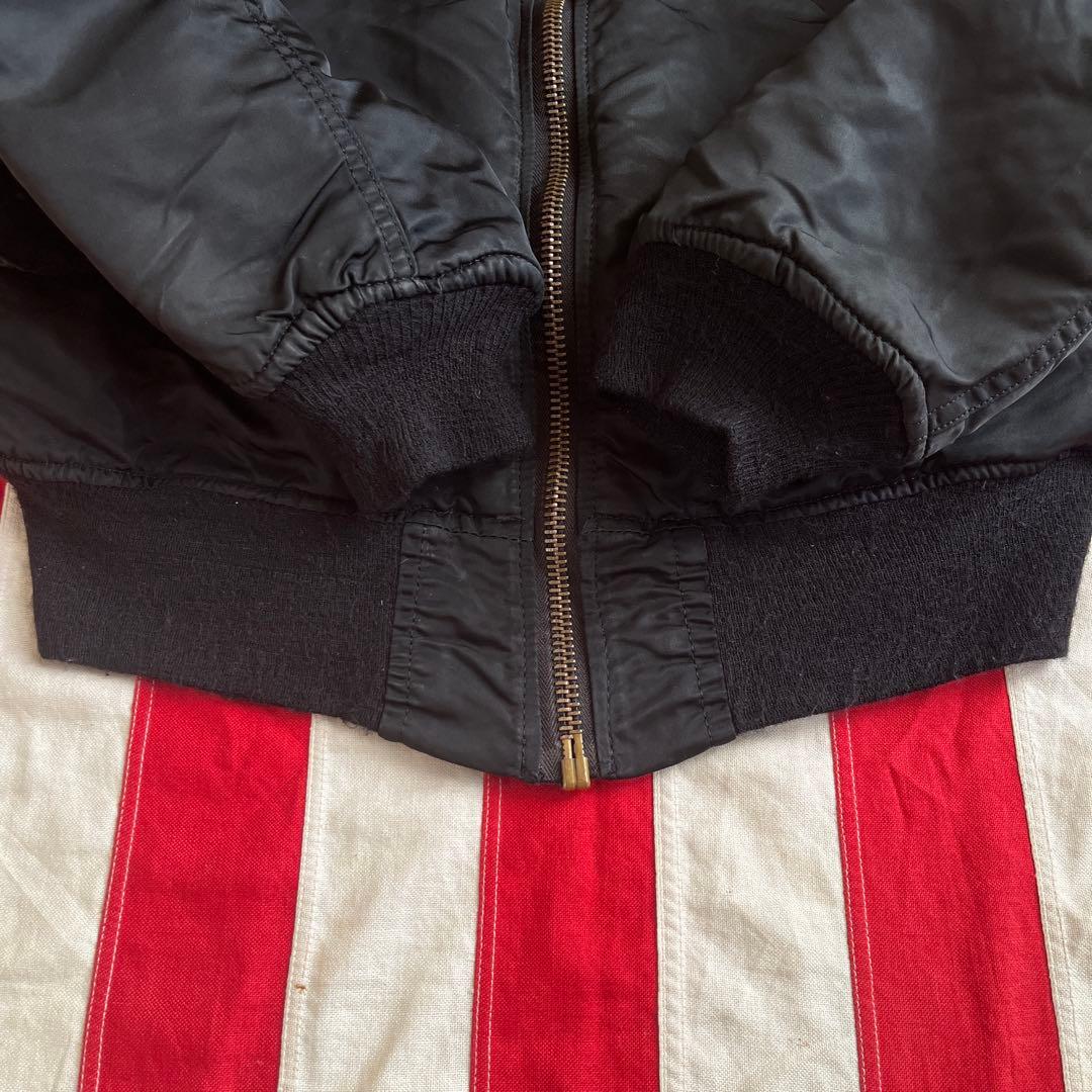 80s ビンテージ ALPHA アルファ MA-1 ブラック L アメリカ製