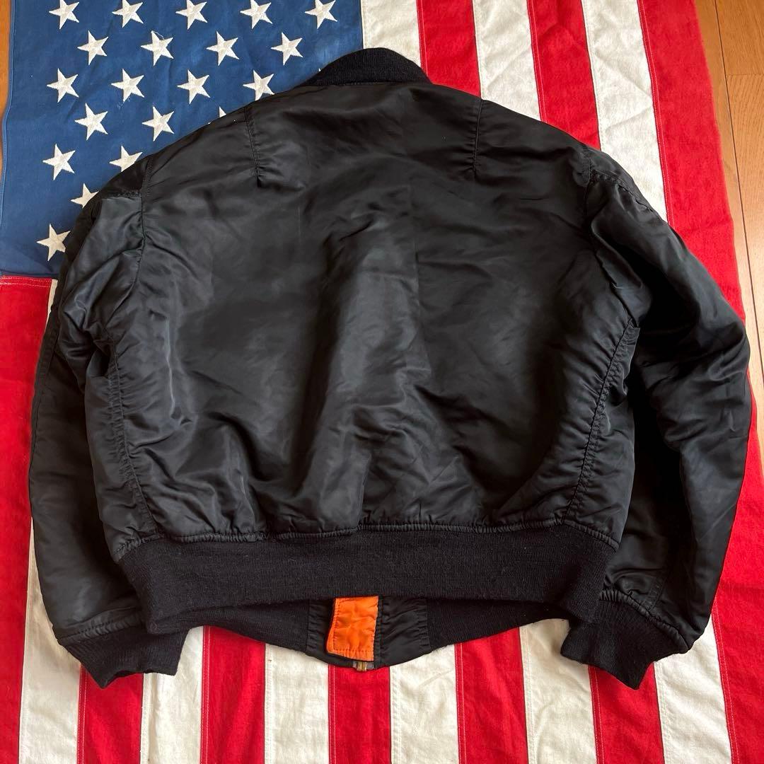 80s ビンテージ ALPHA アルファ MA-1 ブラック L アメリカ製