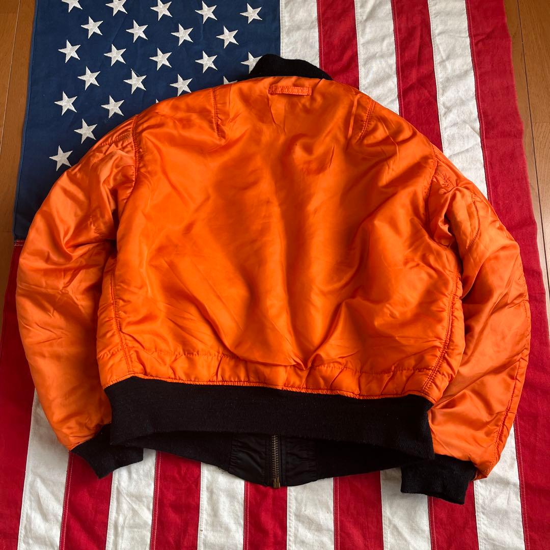 80s ビンテージ ALPHA アルファ MA-1 ブラック L アメリカ製