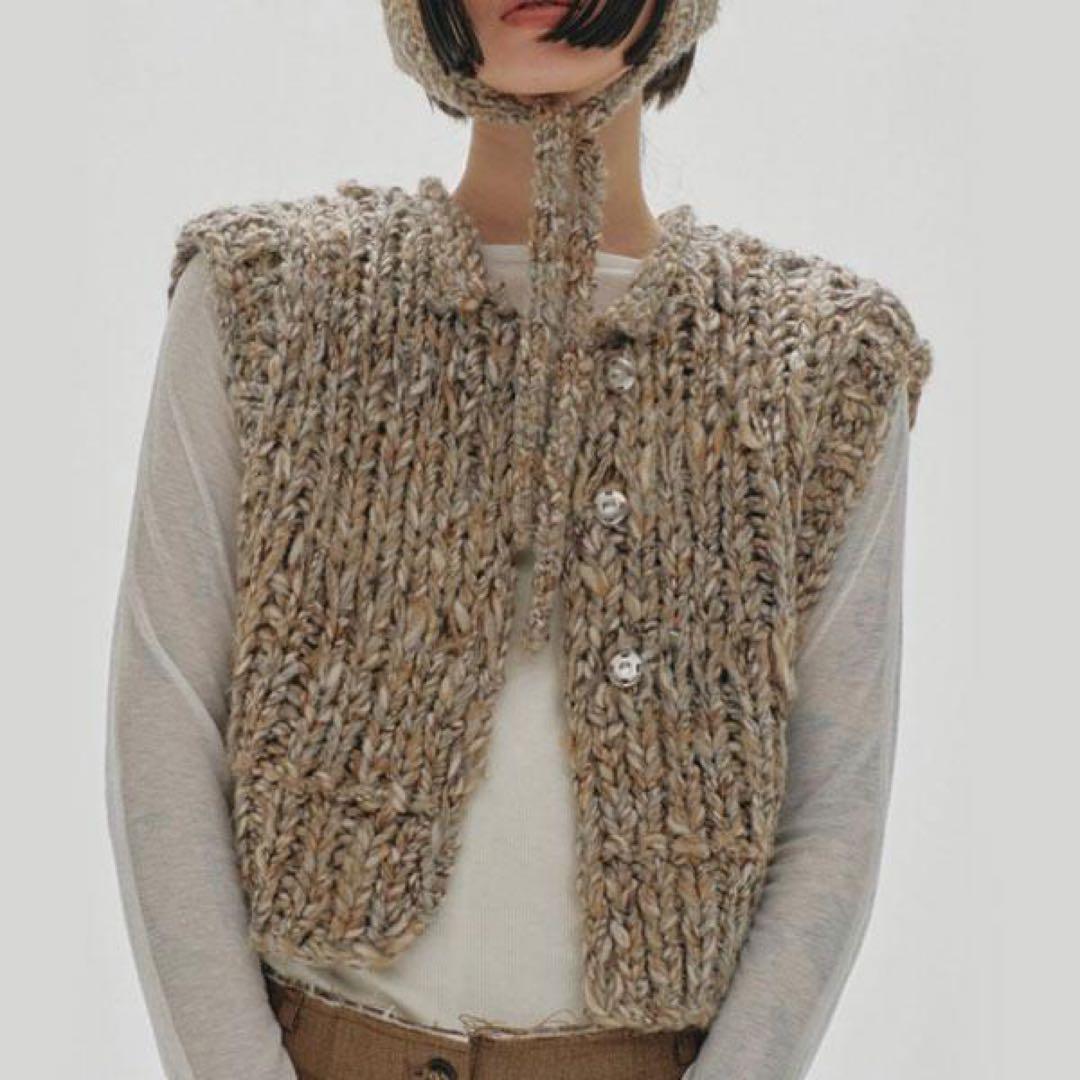 TODAYFUL Mix Handknit Vest グレージュ