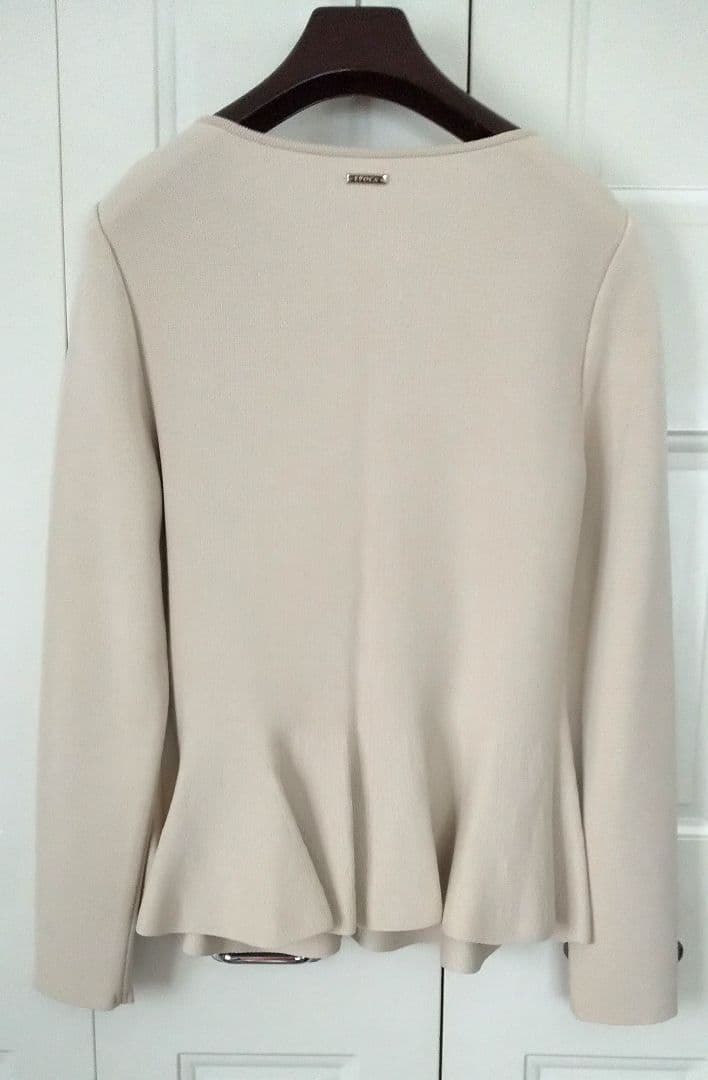 ☆*☆様 EPOCA エポカ★ノーカラーペプラム ニットジャケット ★ベージュ