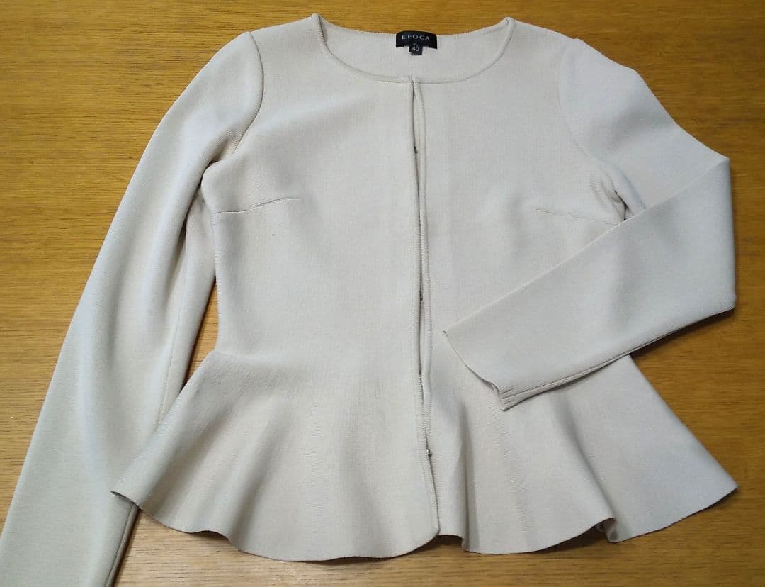 ☆*☆様 EPOCA エポカ★ノーカラーペプラム ニットジャケット ★ベージュ